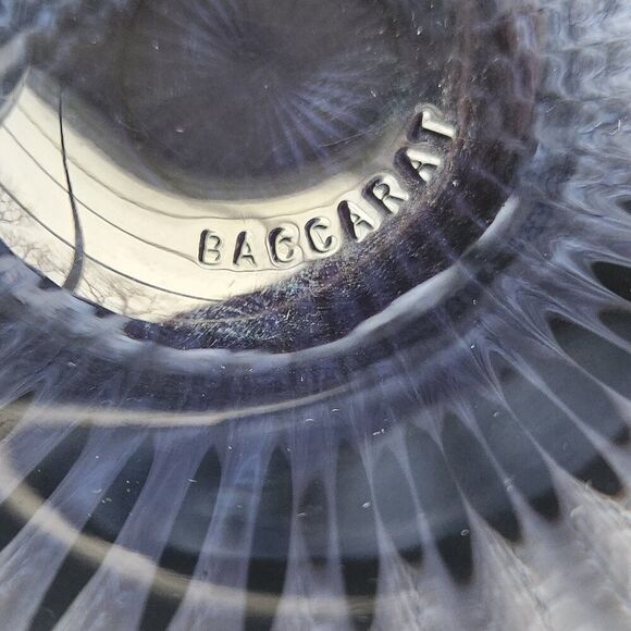 Baccarat Mille Nuits Midnight Blue Glass Crystal Finger Bowl Tableware w Label - Picture 7 of 8